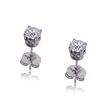 3/4 Cttw Diamond Stud Earrings in 14KT White Gold Screwbacks SI1 - GH
