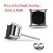 1/2 Cts Princess AA Black Diamond Stud Single Stud Earring