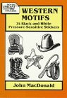 Western Motifs: 24 Black-And-White Pressure-Sensitive Stickers (Dover Instant Art Stickers)