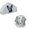 Golden Retriever Napkin Holder, Porcelain by Rosalinde
