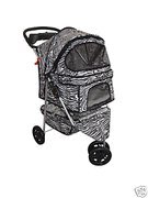 Classic Zebra 3 Wheel Pet Stroller
