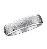 Men's 14kt. White Gold, Hammered Style Wedding Band