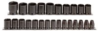 Proto 74206 25pc 1/2" Drive 6pt Metric Impact Socket Set