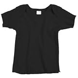 Rabbit Skins - Infant Lap Shoulder T-Shirt, Black, 12 Months