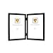 Dennis Daniels Aluminum Double Vertical Frame for Two 2 x 3 (Wallet Size) Photographs, Color: Metallic Black.