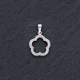 Sterling Silver CZ (Cubic Zirconia) Flower Pendant