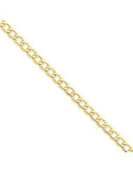 14k Gold 5.25mm Semi-Solid Curb Link Chain 16 Inches