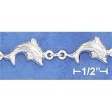 Links Br-2915 : 7 Inch Italian Hp 16mm Puffed Dolphin Linked Bracelet