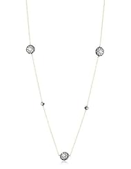 Freida Rothman Belargo Jewelry "MADISON" Two Tone Clusters Station Necklace