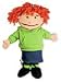 Toys : Small Puppet Buddie White Girl with Red Hair Puppet