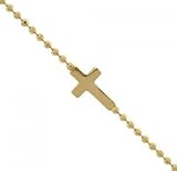 14K Yellow Gold Cross Charm Anklet Ankle Bracelet