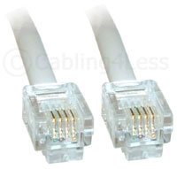 10m ADSL Cable - Premium Quality / Gold Plated Contact Pins / High Speed Internet Broadband / Router or Modem to RJ11 Phone Socket or Microfilter / White