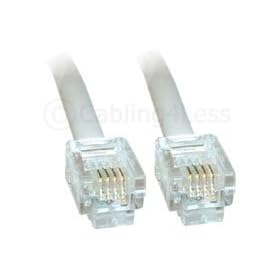 5m ADSL Cable - Premium Quality / Gold Plated Contact Pins / High Speed Internet Broadband / Router or Modem to RJ11 Phone Socket or Microfilter / White