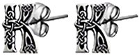 Celtic Letter "K" Pewter Stud Earrings