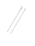 Sterling Silver 1.8 mm Delicate Diamond Cut Figaro Long Chain Necklace 24 or 30 Inch lengths
