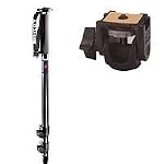Bogen-Manfrotto Three Section Black Monopod with 3232 Swivel Tilt Head.