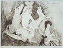 【版画】マリー　ローランサン　Marie Laurencin：牝鹿 Les Biches (額（フレーム）付き)