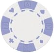 Clay Composite Card Suited Poker Chips 25 11.5 gram White Poker Chips