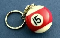 Fifteen Ball Keychain Billiards Billiard Pool 15