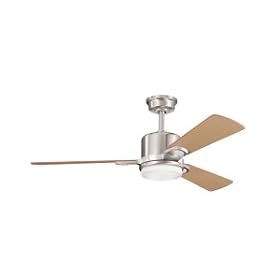 Kichler 300017BSS Celino 2 Light 3 Blade Ceiling Fan in Brushed Stainless Steel with Cased...