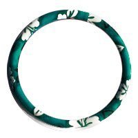 - 	 Hawaii Hibiscus Floral Print Steering Wheel Cover - Green