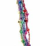 12 FANCY HEART BEAD NECKLACES - MARDI GRAS PARTY BEADS! 33 INCHES
IN LENGTH