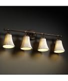 IMAGE OF Justice Design Group POR-8524-20-LEAF-CROM Tradition Limoges 4 Light Bath Vanity Light in Chrome with Leaf glass