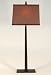 Minimalist Bronzed Metal Table Lamp with Brown Linen Shade