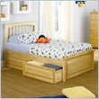 Twin Atlantic Furniture Brooklyn Platform Bed with Raised Panel Footboard in Natural Maple
