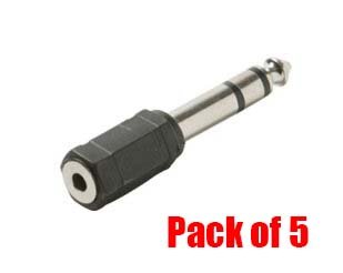 iMBAPrice® 3.5mm (Female) Stereo Jack to 1/4inch (Male) Stereo Plug Adapter (5 Pack)