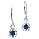 14kt. White Gold, Sapphire & Diamond Fashion Earrings