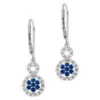 14kt. White Gold, Sapphire and Diamond Fashion Earrings by Fred Meyer Jewelers
