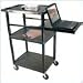 Luxor 3 shelf multi-media workstation with pull-out keyboard/laptop shelf.