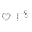1/4 Carat Diamond 14k White Gold Heart Stud Earrings