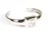 14k Princess Cubic Zirconia CZ White Toe Ring