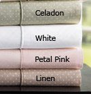 Swiss Dot 300 Tc 100% Egyptian Cotton Bed Sheet Set. (Celadon) Queen