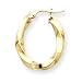 14k 4mm Polished Twisted Oval Hoop Earrings