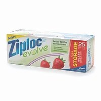 Ziploc Evolve Food Storage Bags, Quart, 25 ea