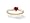 14K Yellow Gold Genuine Heart Ruby and Diamond Ring - Size 4