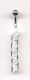 Triangle Dropper Navel Bar in Crystal