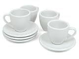 Konitz K100 Coffee Bar Espresso Cups and Saucers Set of 4