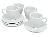 Konitz K100 Coffee Bar Espresso Cups and Saucers Set of 4