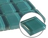 Reflections Glass Tile 1x1" Clear Teal Mosaic SAMPLE