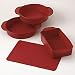 Hoffritz 4 Piece Nonstick Silicone Bakeware Set RED