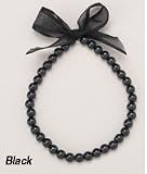 Pearl Dog Necklace - Black