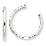 14k White Gold Polished Tube Hoop Earrings Jackets - JewelryWeb