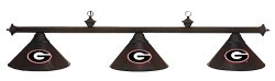  Georgia Bulldogs Officially Licensed Black Finish 3-Shade Pool Table Light 