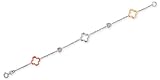 Rose, Yellow, White Gold Plated Open Clover Heart Bracelet