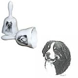 Bernese Mountain Dog Bell, Porcelain by Rosalinde (5.5' x 4')