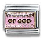 Clearly Charming Woman of God Proverbs, Christian, Religious Theme Italian Charm